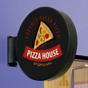 Electric Outdoor Double-sided Round LED Lightbox |  | Snapper Displays Australia